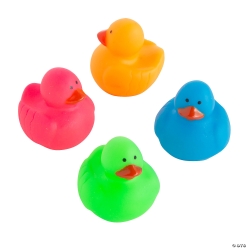 Bulk Neon Small Rubber Duckies - 48 PK